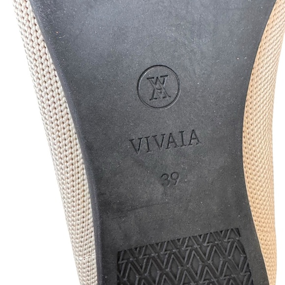 Vivaia - Michelle 2.0 Pointed Toe Bow Loafers Ivory Nude Sz 39 - Picture 9 of 10